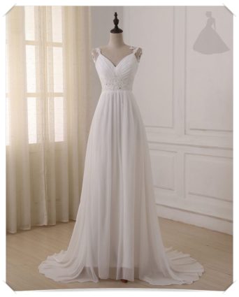 Suknia ślubna skromna model klasyczny